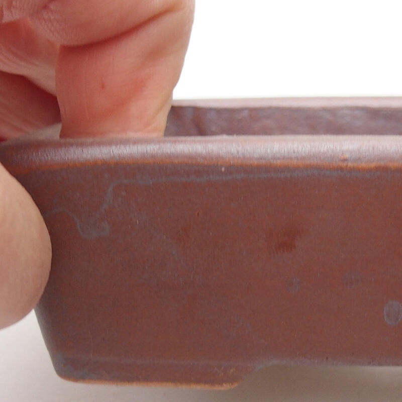 Bonsaischaal van keramiek 12 x 8,5 x 3,5 cm, metaalkleur