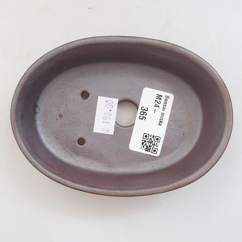 Bonsaischaal van keramiek 12 x 8,5 x 3 cm, metaalkleur