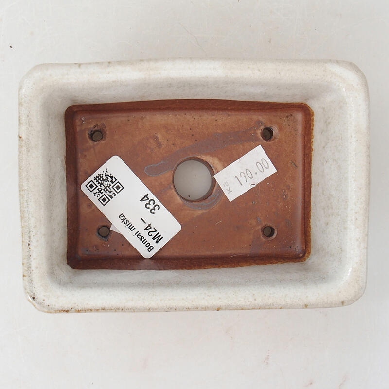 Bonsaischaal van keramiek 12 x 8,5 x 4,5 cm, wit