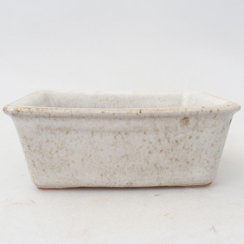 Bonsaischaal van keramiek 12 x 8,5 x 4,5 cm, wit