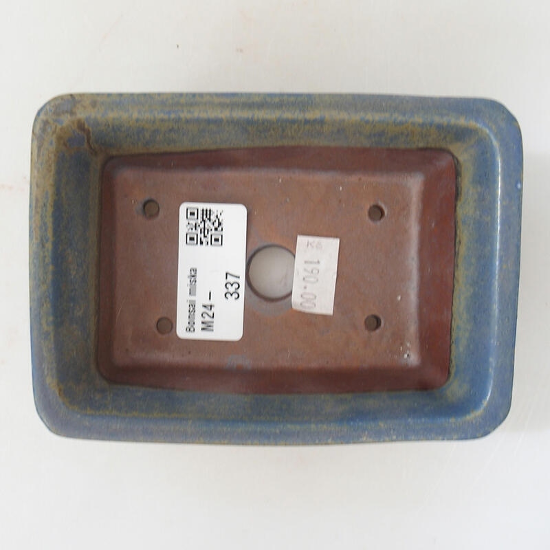 Bonsaischaal van keramiek 12 x 8,5 x 4,5 cm, kleur blauw