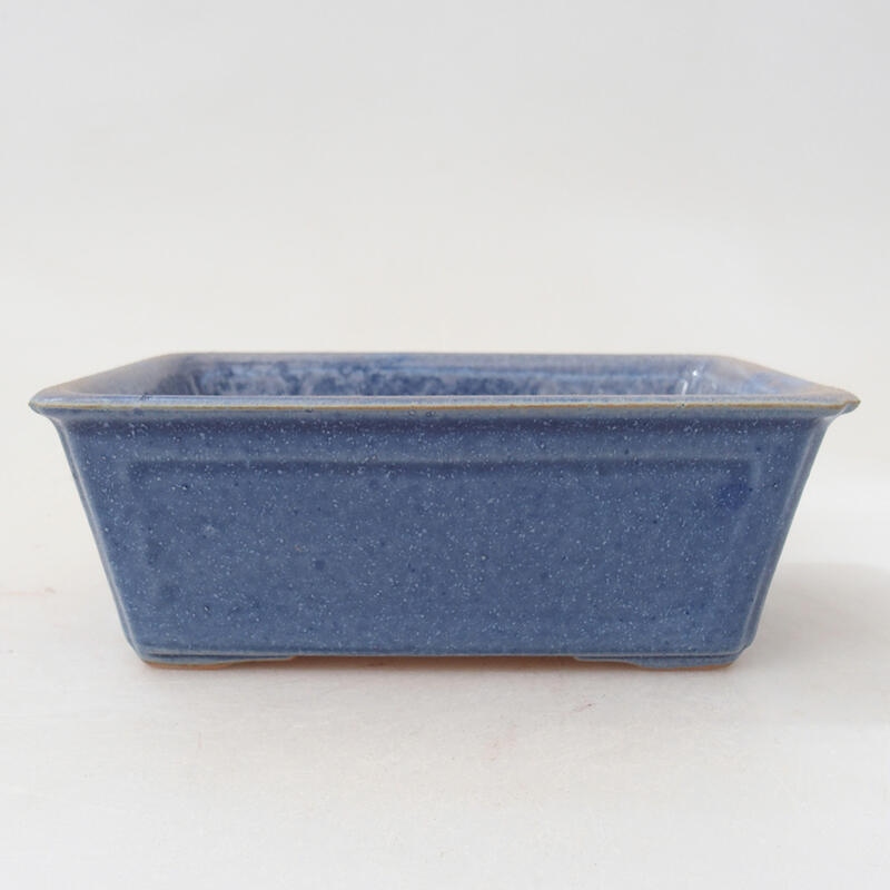 Bonsaischaal van keramiek 12 x 8,5 x 4,5 cm, kleur blauw