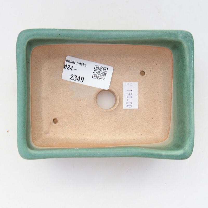 Bonsaischaal van keramiek 12 x 8,5 x 4,5 cm, groen
