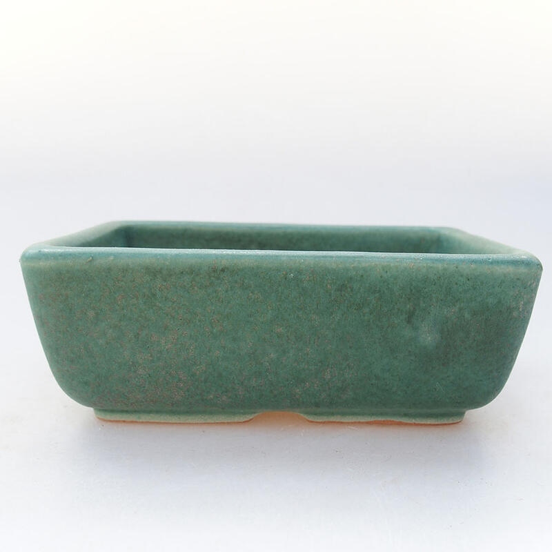 Bonsaischaal van keramiek 12 x 8,5 x 4,5 cm, groen