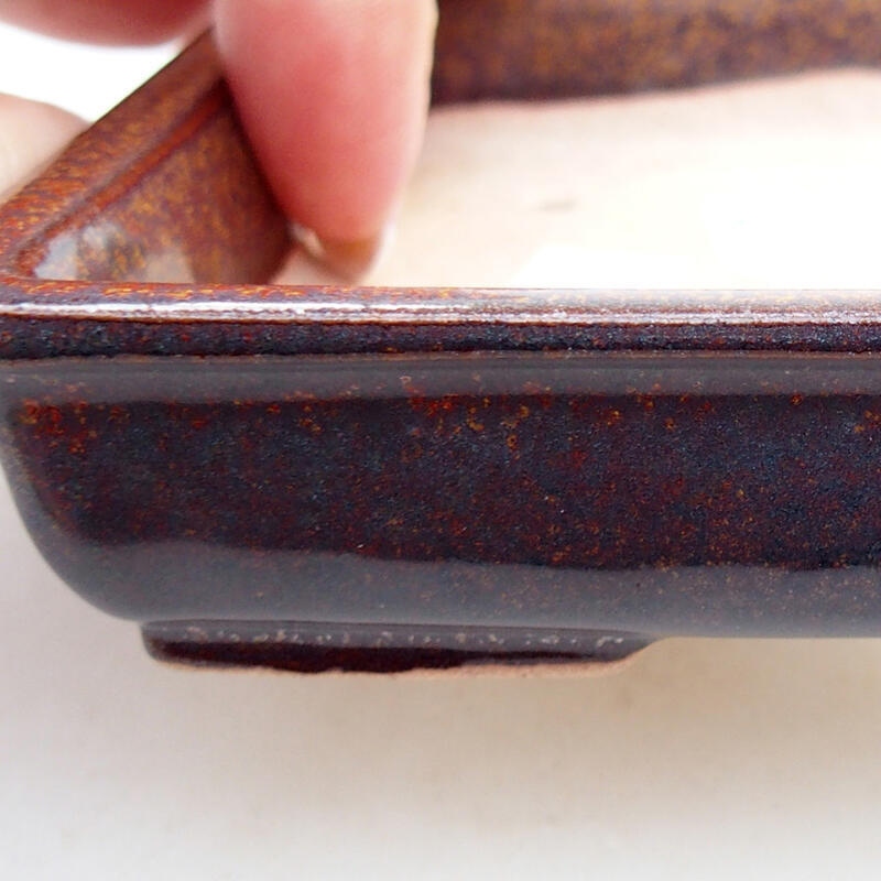 Bonsaischaal van keramiek 12 x 9,5 x 2,5 cm, bruin