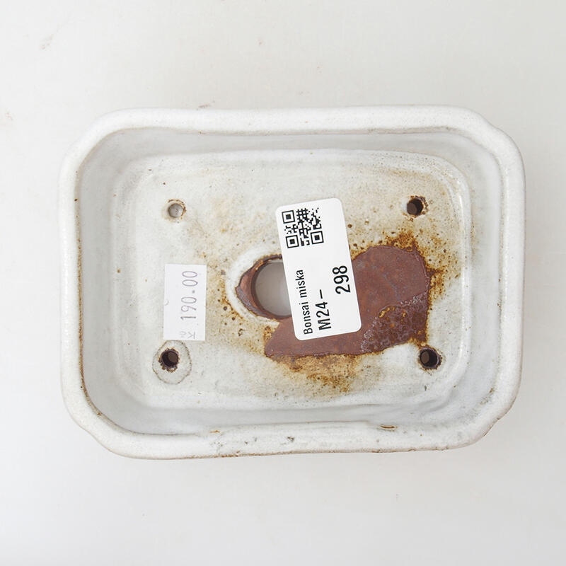 Bonsaischaal van keramiek 12 x 9 x 3 cm, wit