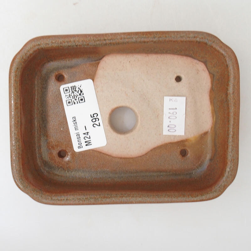 Bonsaischaal van keramiek 12 x 9 x 3 cm, bruin