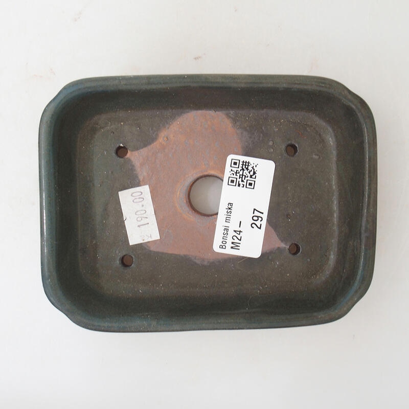 Bonsaischaal van keramiek 12 x 9 x 3 cm, grijs