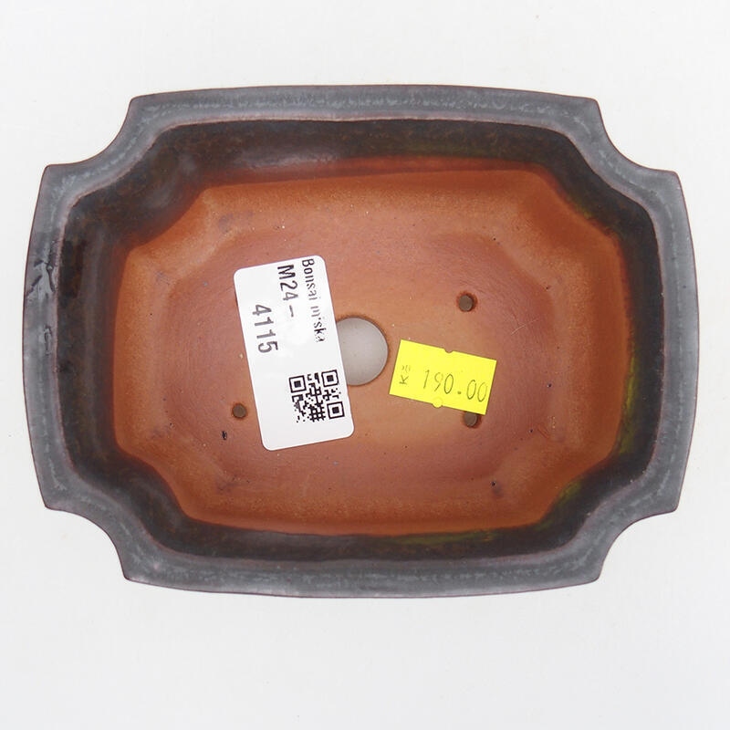 Bonsaischaal van keramiek 12 x 9 x 5,5 cm, metaalkleur