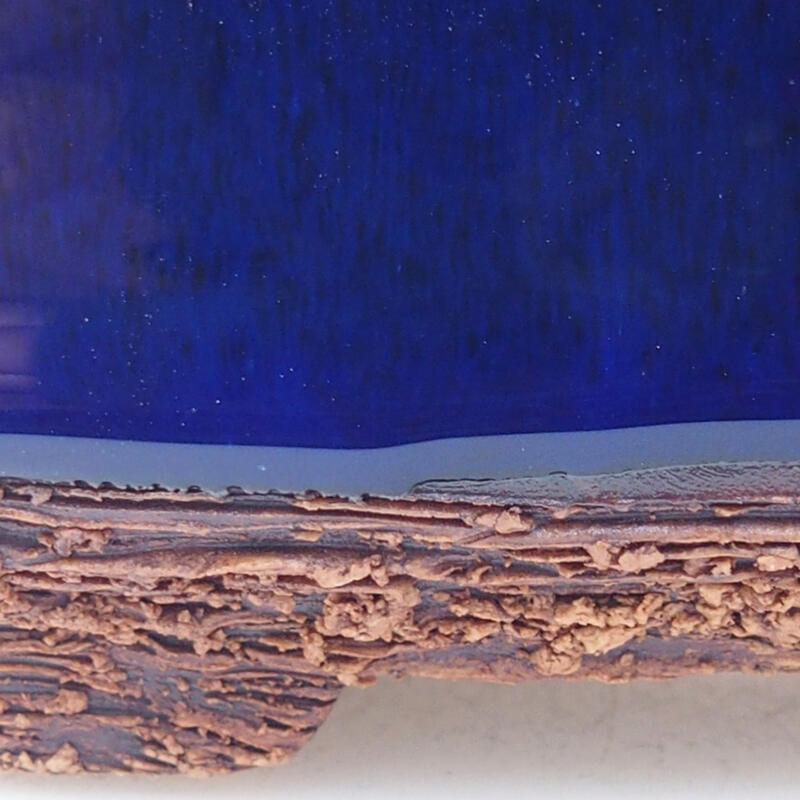 Bonsaischaal van keramiek 12 x 9 x 5 cm, kleur blauw