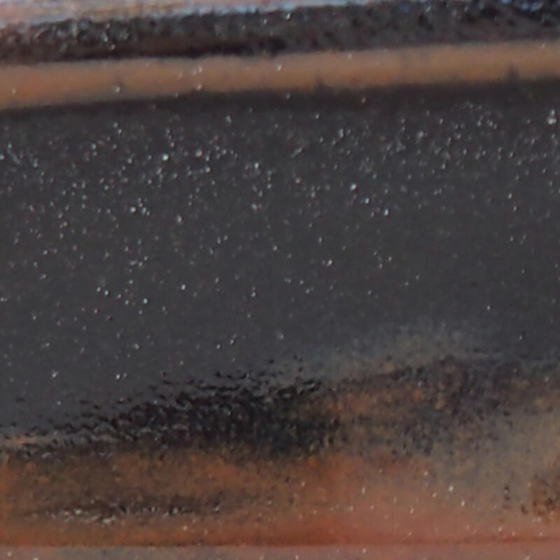 Bonsaischaal van keramiek 13,5 x 10,5 x 3 cm, zwartbruin