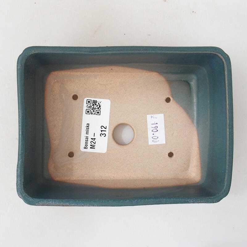 Bonsaischaal van keramiek 13,5 x 10,5 x 5 cm, kleur blauw
