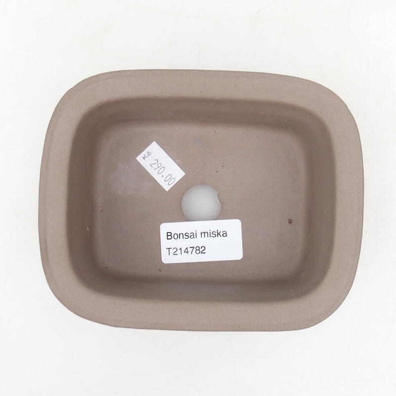 Bonsaischaal van keramiek 13,5 x 11 x 5,5 cm, kleur zwart