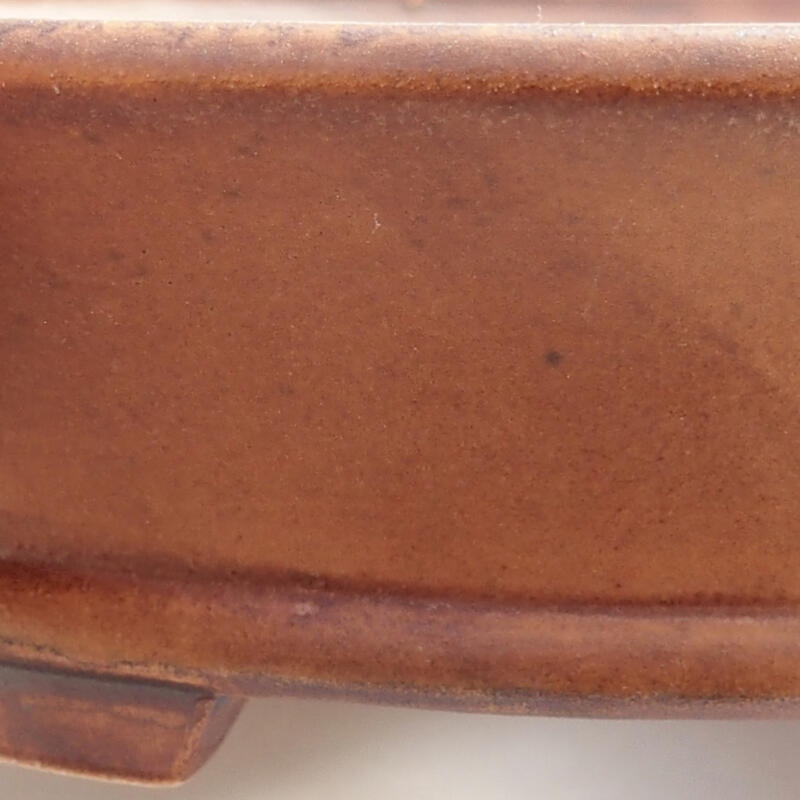 Bonsaischaal van keramiek 13,5 x 12 x 4 cm, bruin