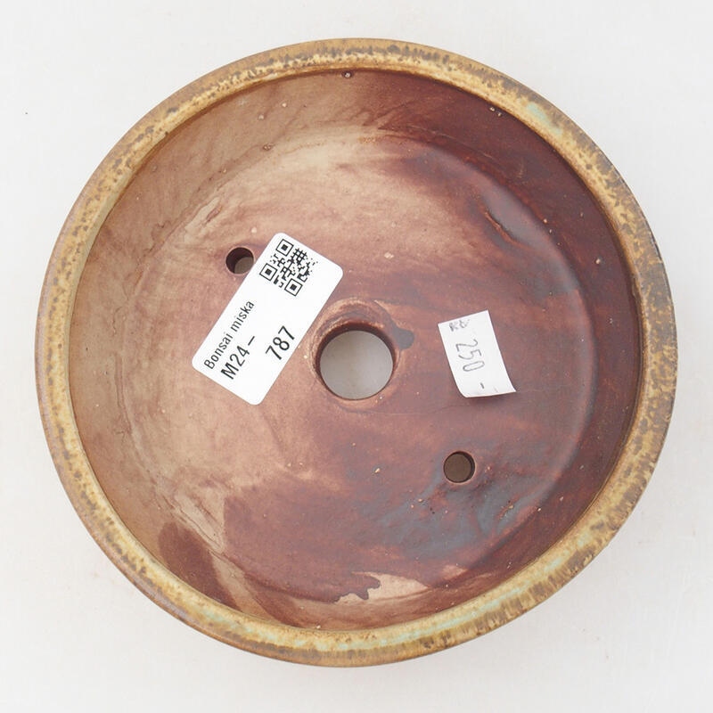 Bonsaischaal van keramiek 13,5 x 13,5 x 4 cm, bruin