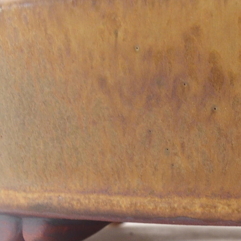 Bonsaischaal van keramiek 13,5 x 13,5 x 4 cm, bruin