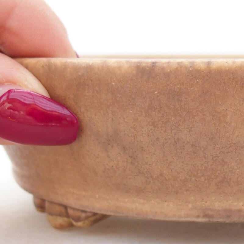 Bonsaischaal van keramiek 13,5 x 13,5 x 4 cm, roze