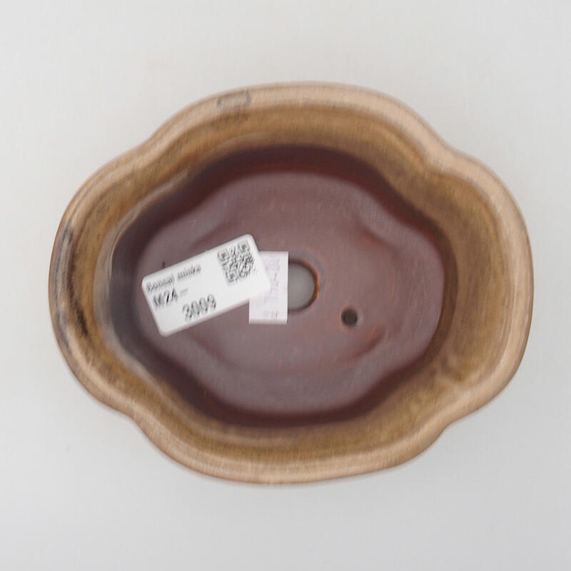 Bonsaischaal van keramiek 13 x 10,5 x 5,5 cm, bruin