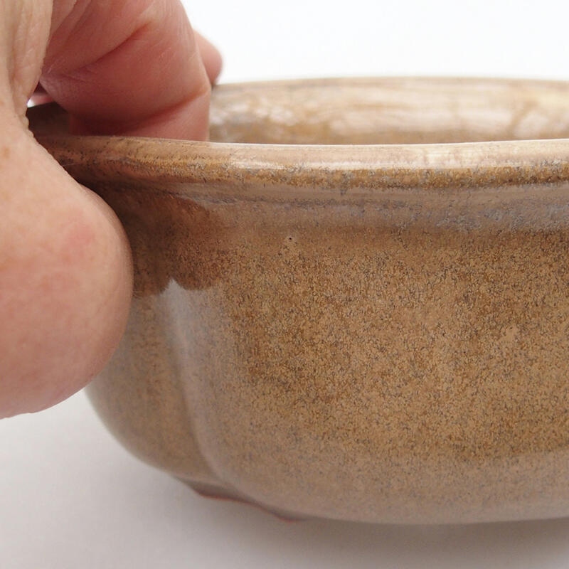 Bonsaischaal van keramiek 13 x 10,5 x 5,5 cm, bruin