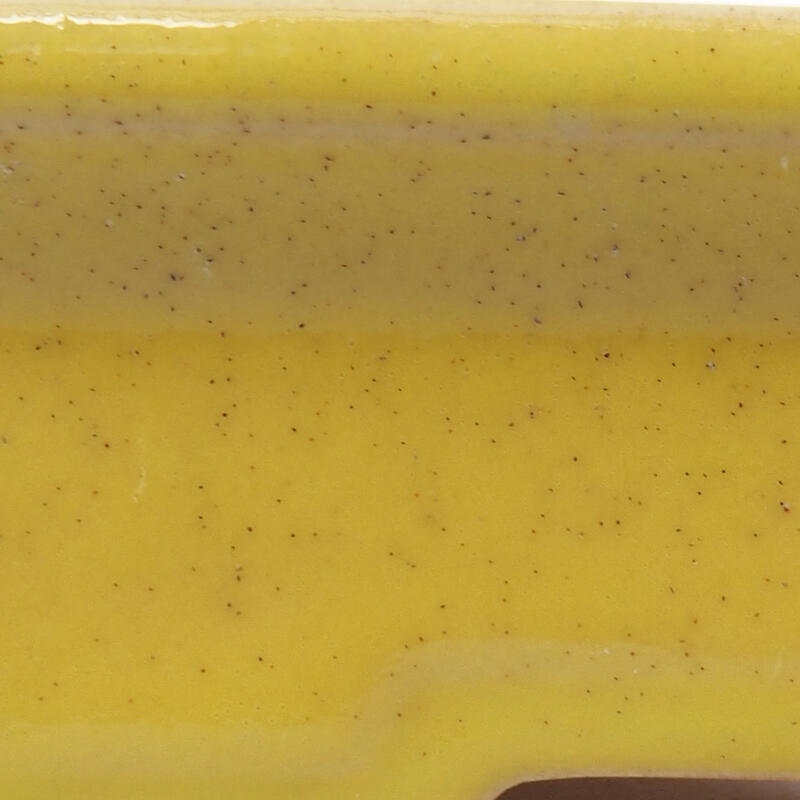 Bonsaischaal van keramiek 13 x 10 x 3,5 cm, geel