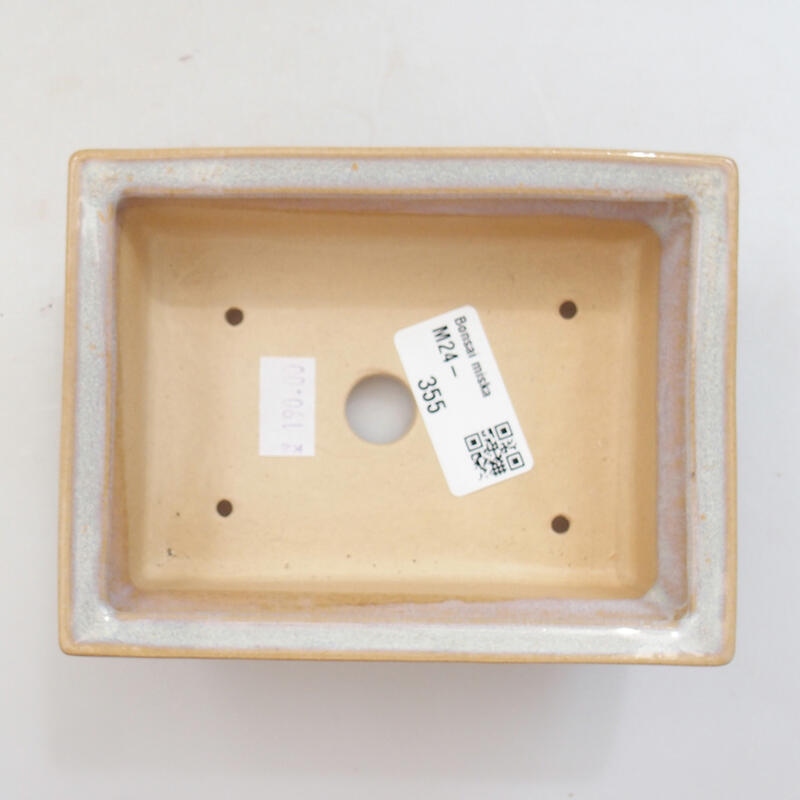 Bonsaischaal van keramiek 13 x 10 x 4 cm, grijs