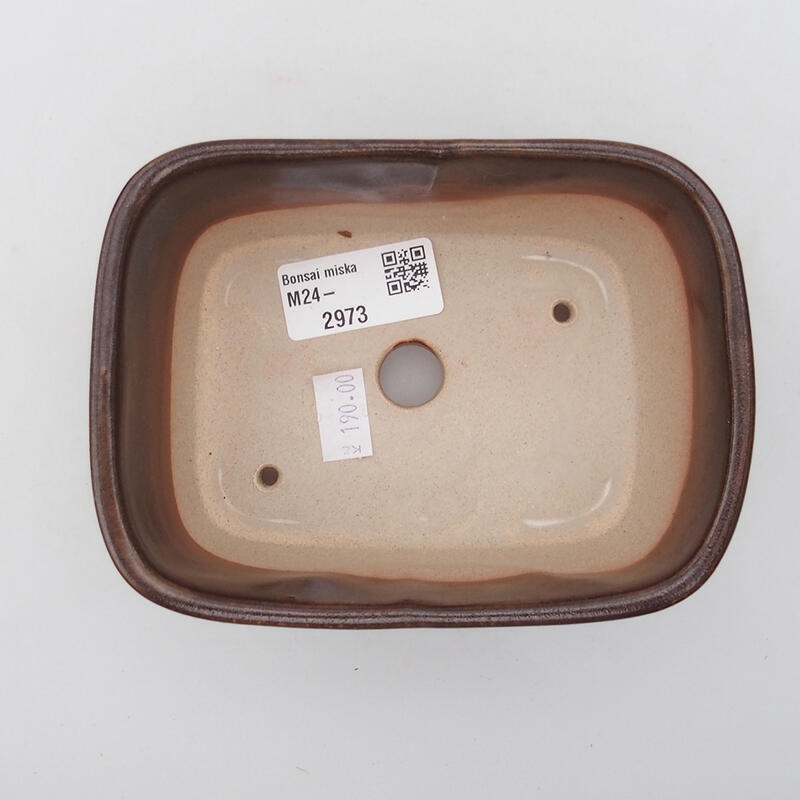 Bonsaischaal van keramiek 13 x 10 x 5,5 cm, bruin
