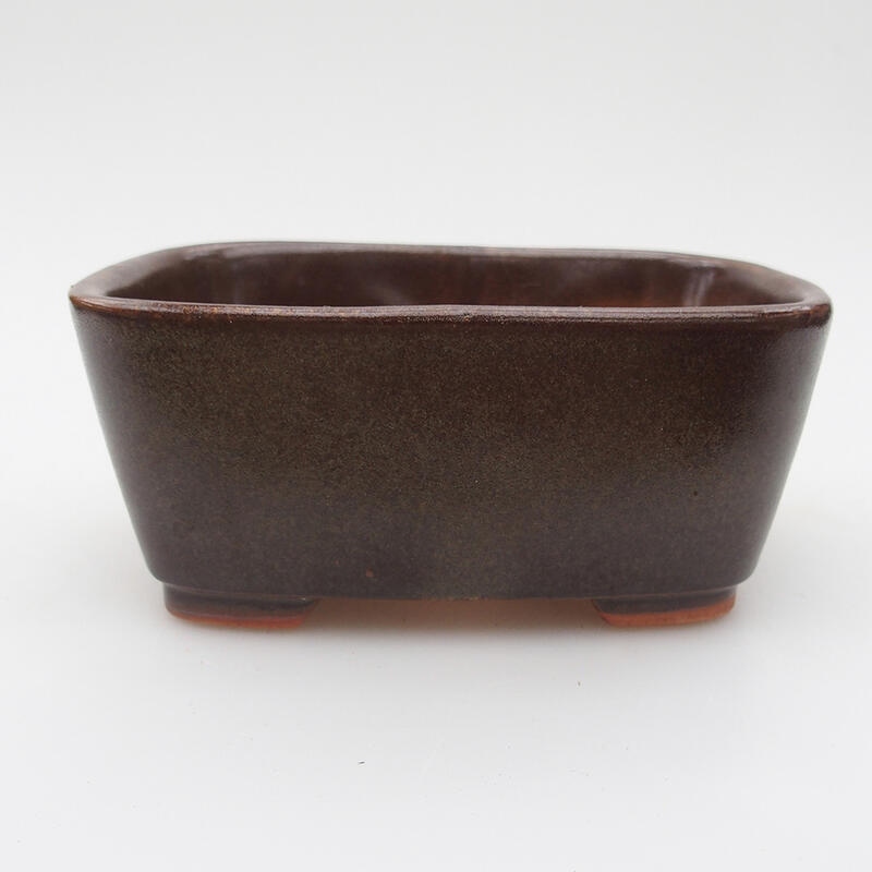 Bonsaischaal van keramiek 13 x 10 x 5,5 cm, bruin