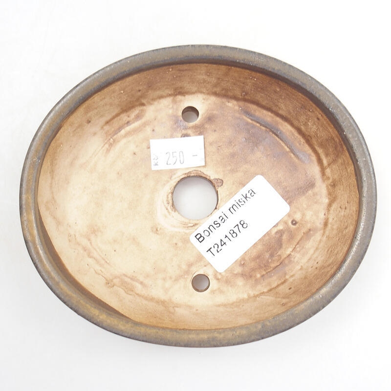 Bonsaischaal van keramiek 13 x 11 x 3,5 cm, bruin