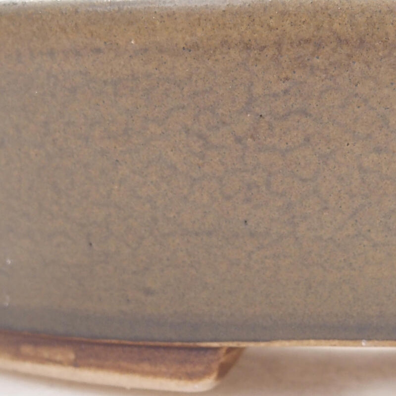 Bonsaischaal van keramiek 13 x 11 x 3,5 cm, bruin