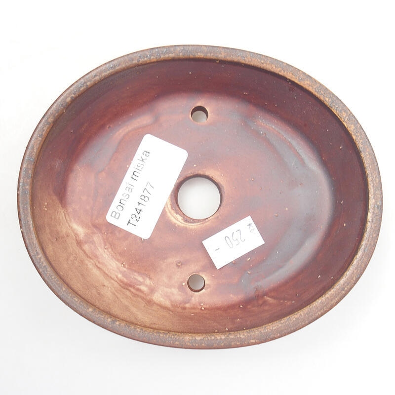 Bonsaischaal van keramiek 13 x 11 x 3,5 cm, bruin