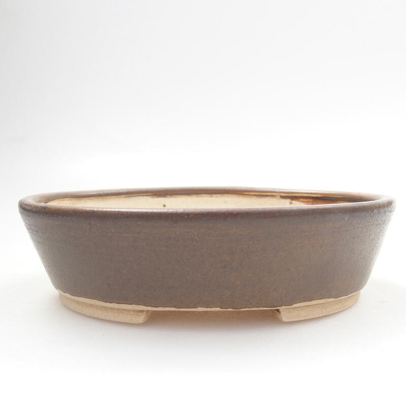 Bonsaischaal van keramiek 13 x 11 x 3,5 cm, bruin