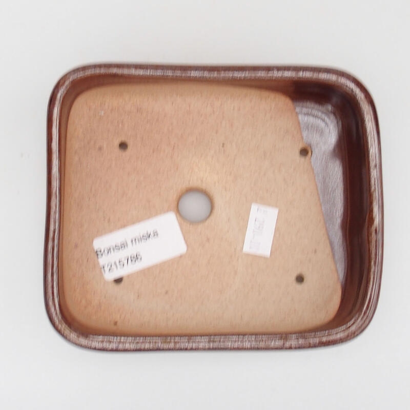 Bonsaischaal van keramiek 13 x 11 x 4 cm, bruin
