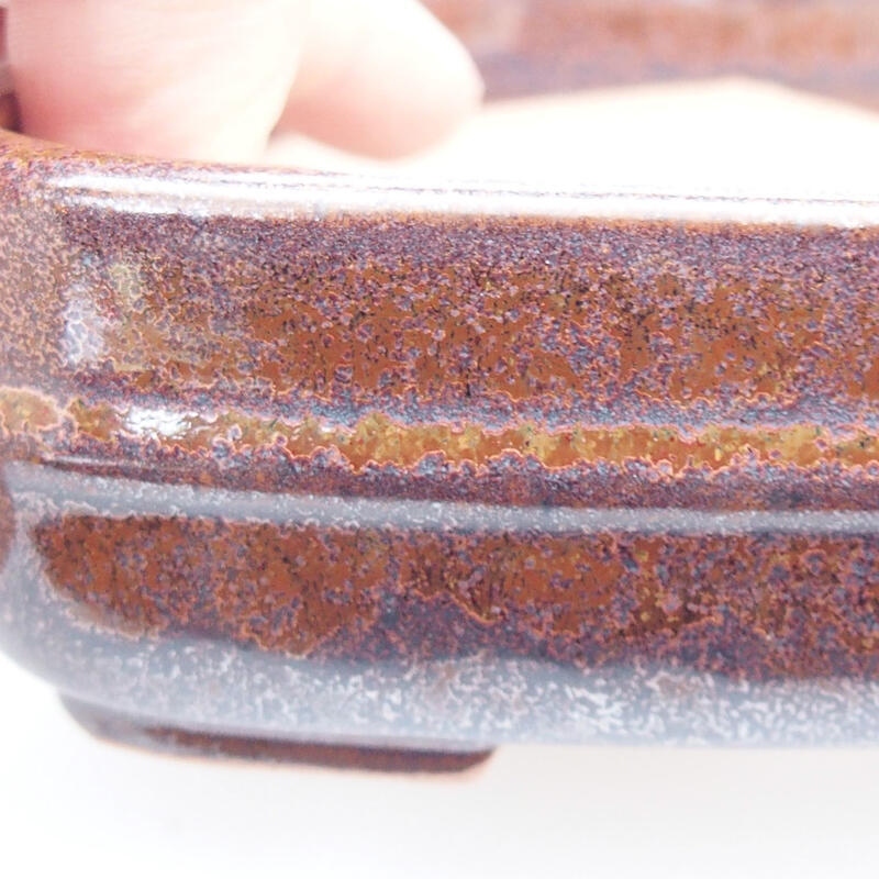 Bonsaischaal van keramiek 13 x 11 x 4 cm, bruin