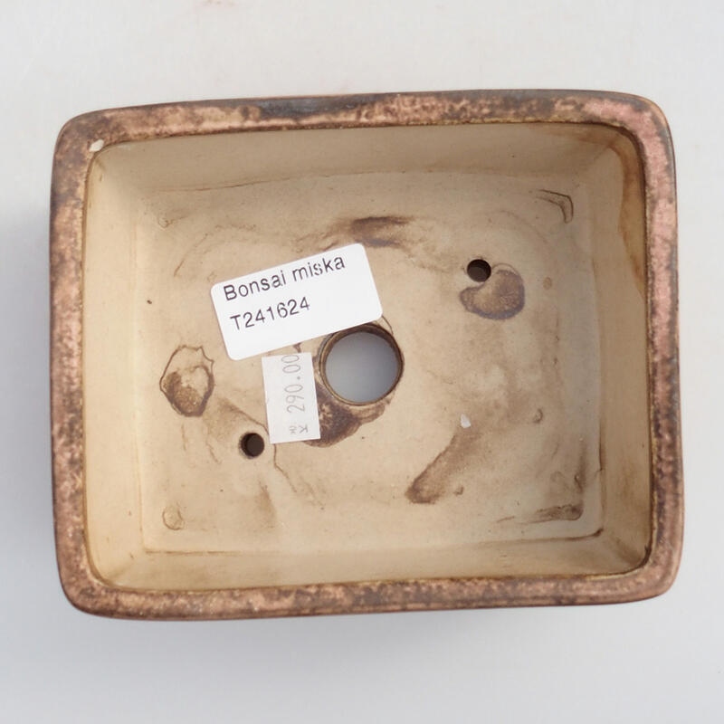 Bonsaischaal van keramiek 13 x 11 x 5 cm, roze
