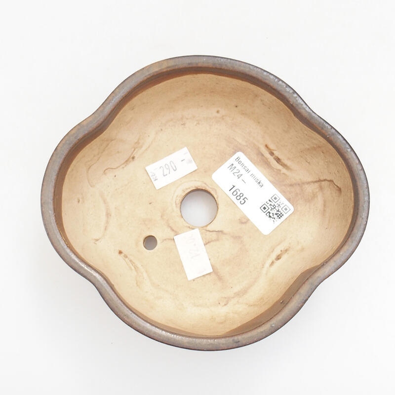 Bonsaischaal van keramiek 13 x 12 x 5 cm, bruin