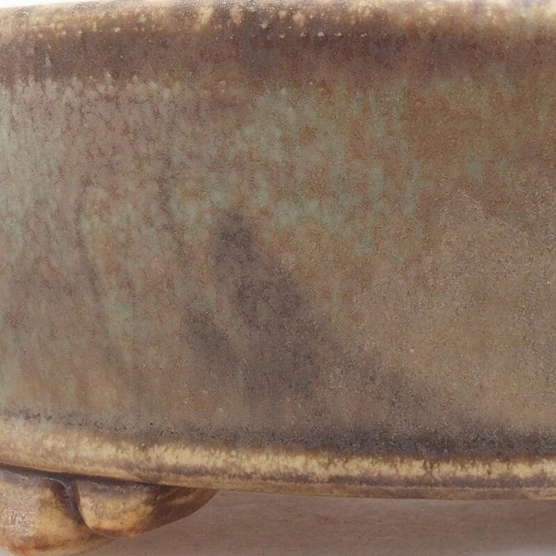 Bonsaischaal van keramiek 13 x 13 x 4 cm, groen