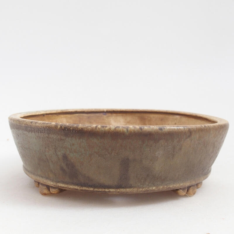 Bonsaischaal van keramiek 13 x 13 x 4 cm, groen