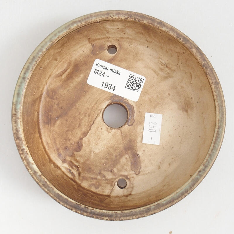 Bonsaischaal van keramiek 13 x 13 x 4 cm, groen