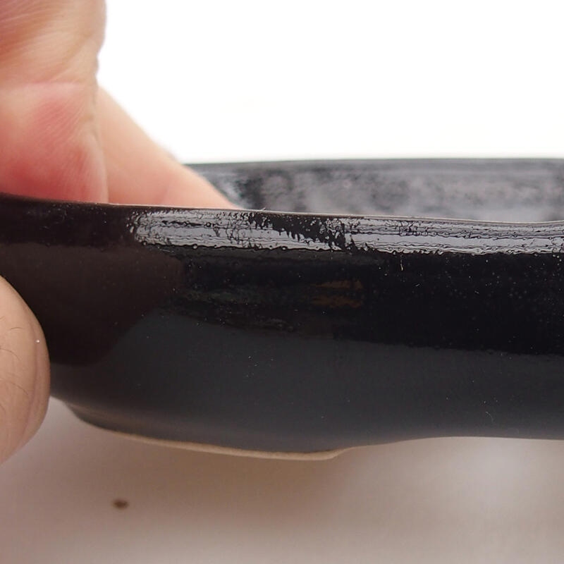 Bonsaischaal van keramiek 13 x 9,5 x 2,5 cm, zwart