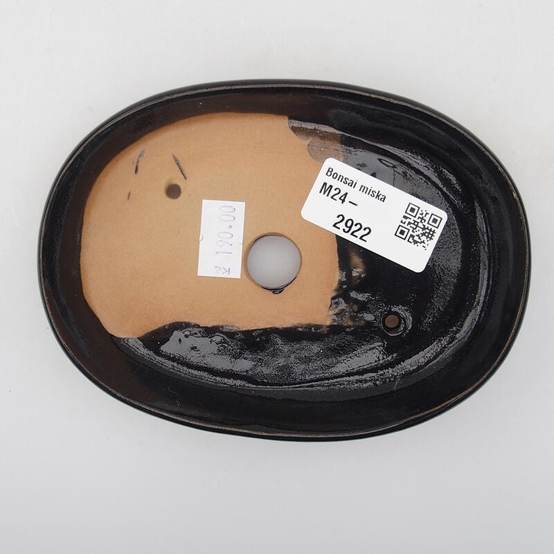 Bonsaischaal van keramiek 13 x 9,5 x 2,5 cm, zwart