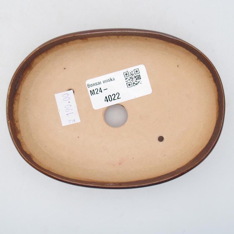 Bonsaischaal van keramiek 13 x 9,5 x 3 cm, bruin