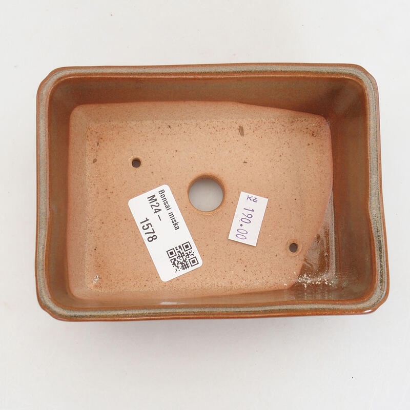 Bonsaischaal van keramiek 13 x 9,5 x 5 cm, bruin