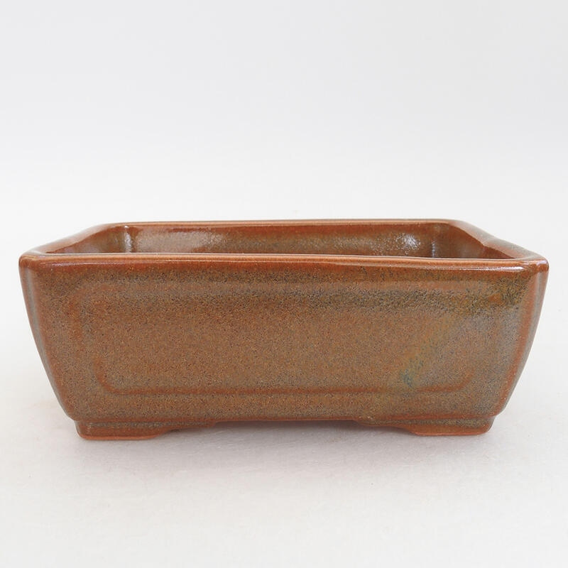 Bonsaischaal van keramiek 13 x 9,5 x 5 cm, bruin