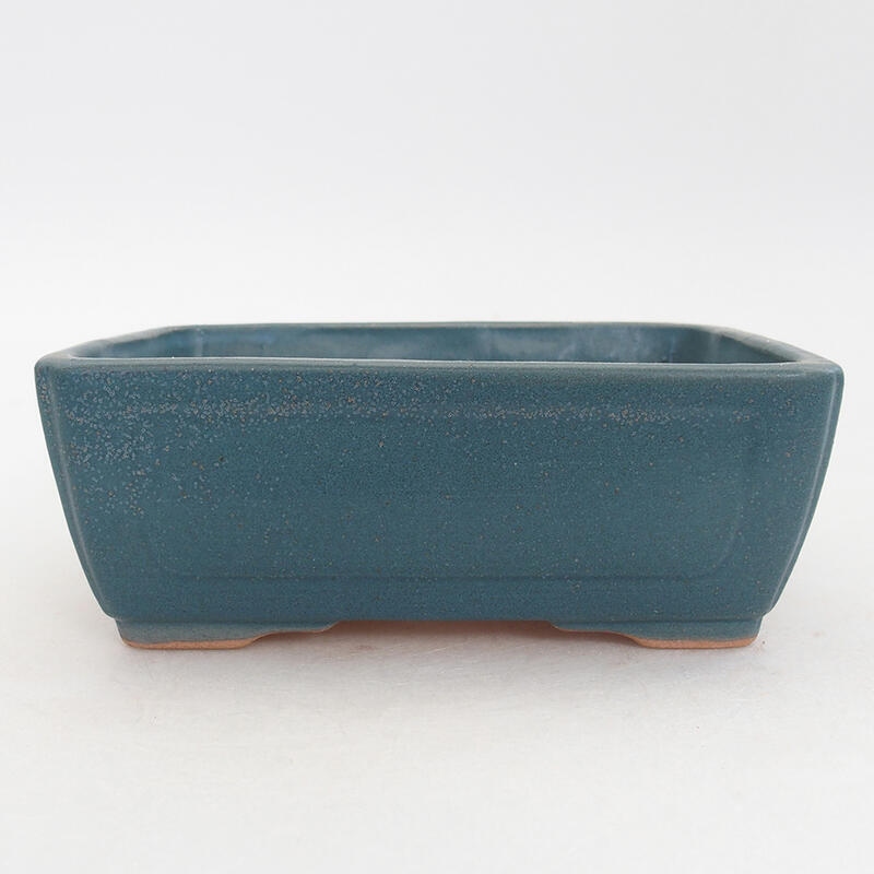 Bonsaischaal van keramiek 13 x 9,5 x 5 cm, kleur blauw