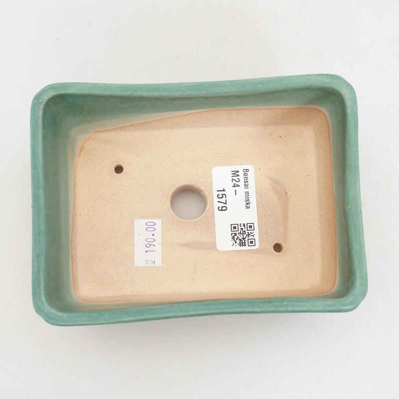 Bonsaischaal van keramiek 13 x 9,5 x 5 cm, groen