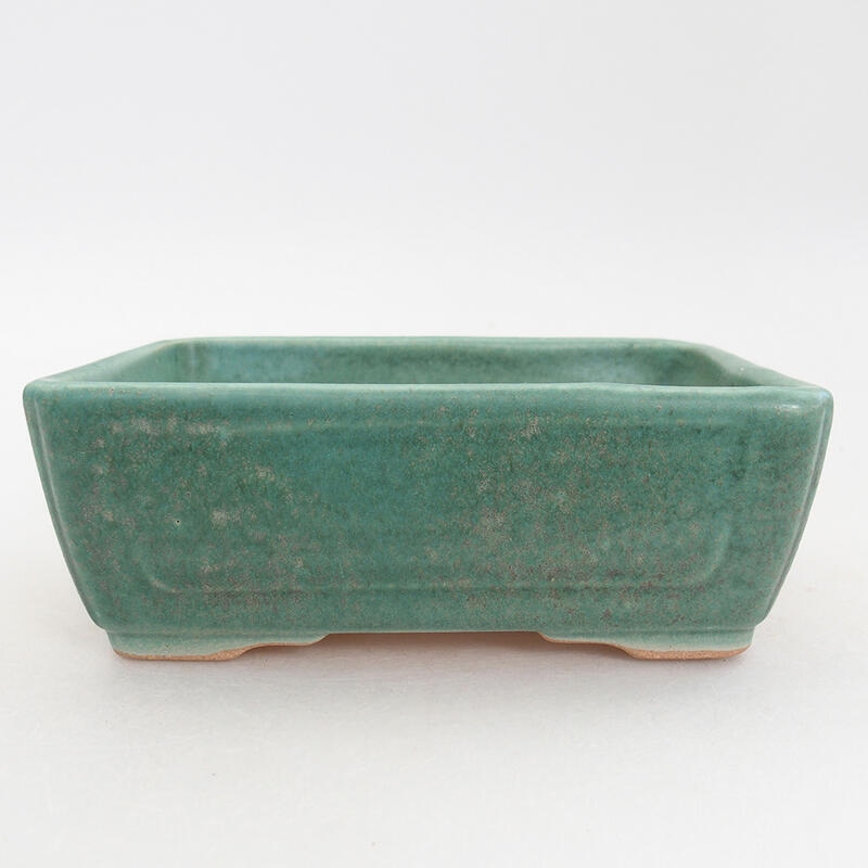 Bonsaischaal van keramiek 13 x 9,5 x 5 cm, groen