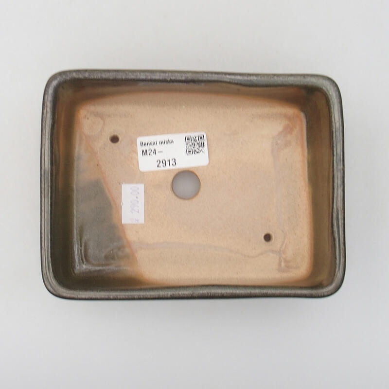 Bonsaischaal van keramiek 14,5 x 11 x 5 cm, groen