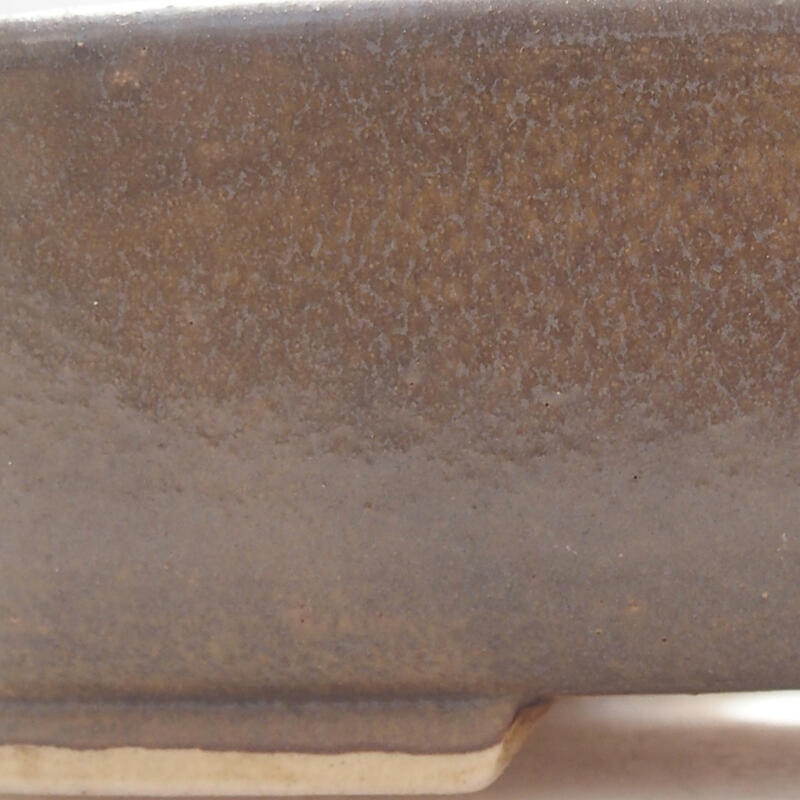 Bonsaischaal van keramiek 14,5 x 12 x 4 cm, kleur bruin