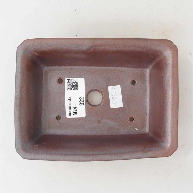 Bonsaischaal van keramiek 14 x 10,5 x 4 cm, metaalkleur
