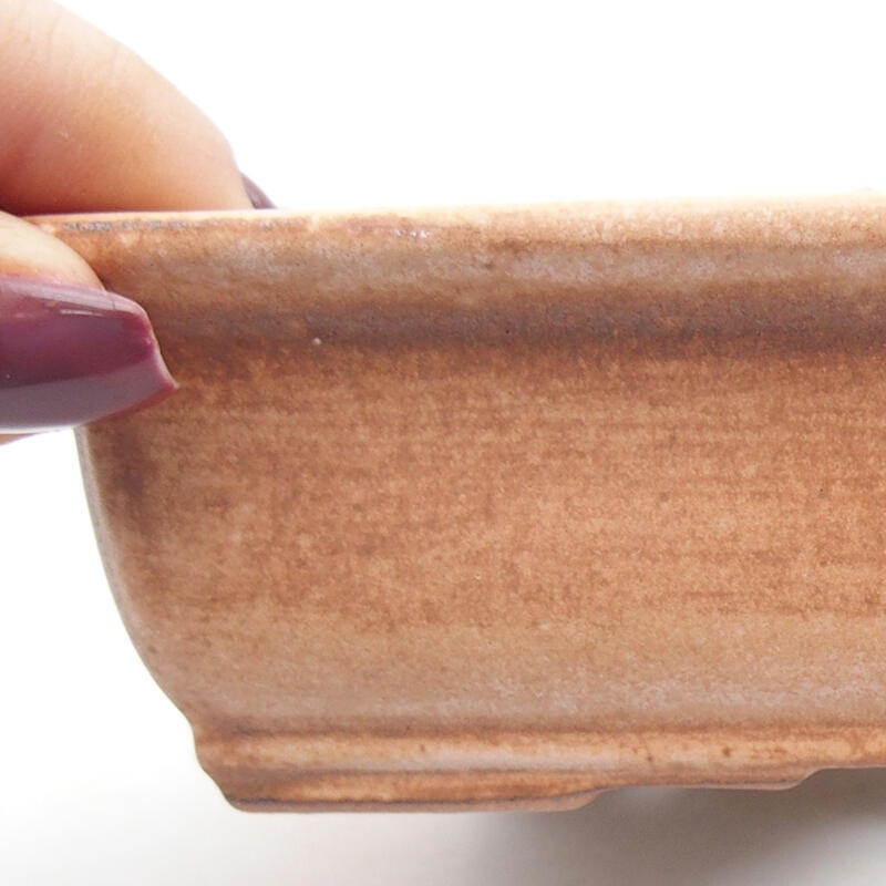 Bonsaischaal van keramiek 14 x 10,5 x 4 cm, roze